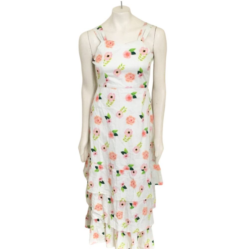 CHASING FIREFLIES 100% Cotton Floral Tiered Maxi Dress  GIRLS 14